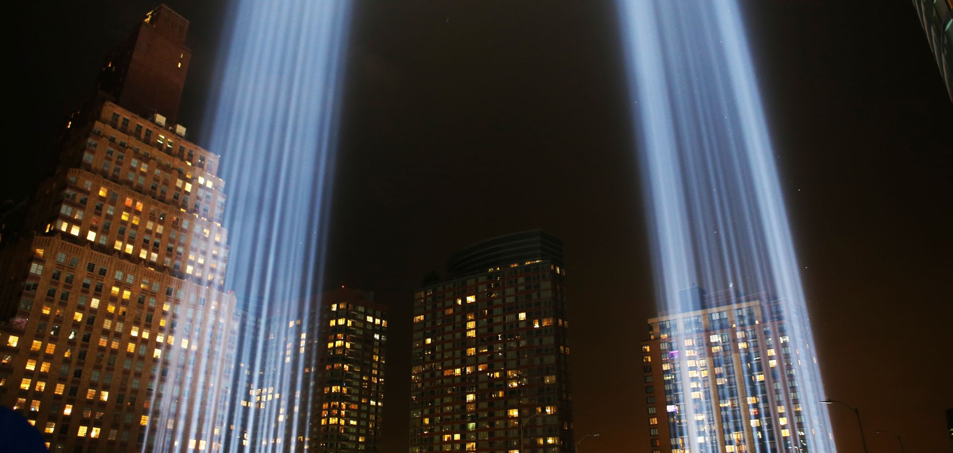 The Tribute in Light marking the 17th anniversary of the 9/11 attacks.