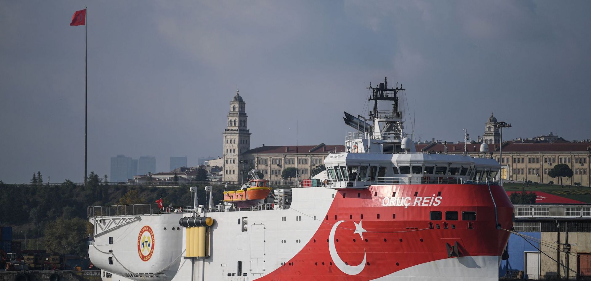 The Oruc Reis seismic research vessel on Aug. 23, 2019, in Istanbul.