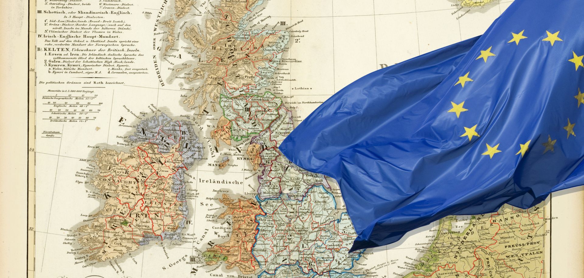 The United Kingdom forms a physical barrier between the island of Ireland and the rest of the European continent.