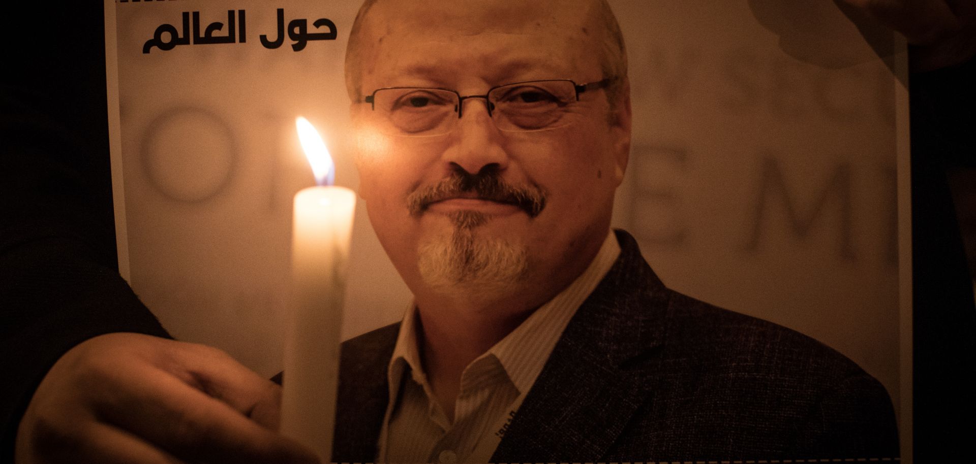 People take part in a candlelight vigil to remember journalist Jamal Khashoggi outside the Saudi consulate in Istanbul on Oct. 25, 2018.