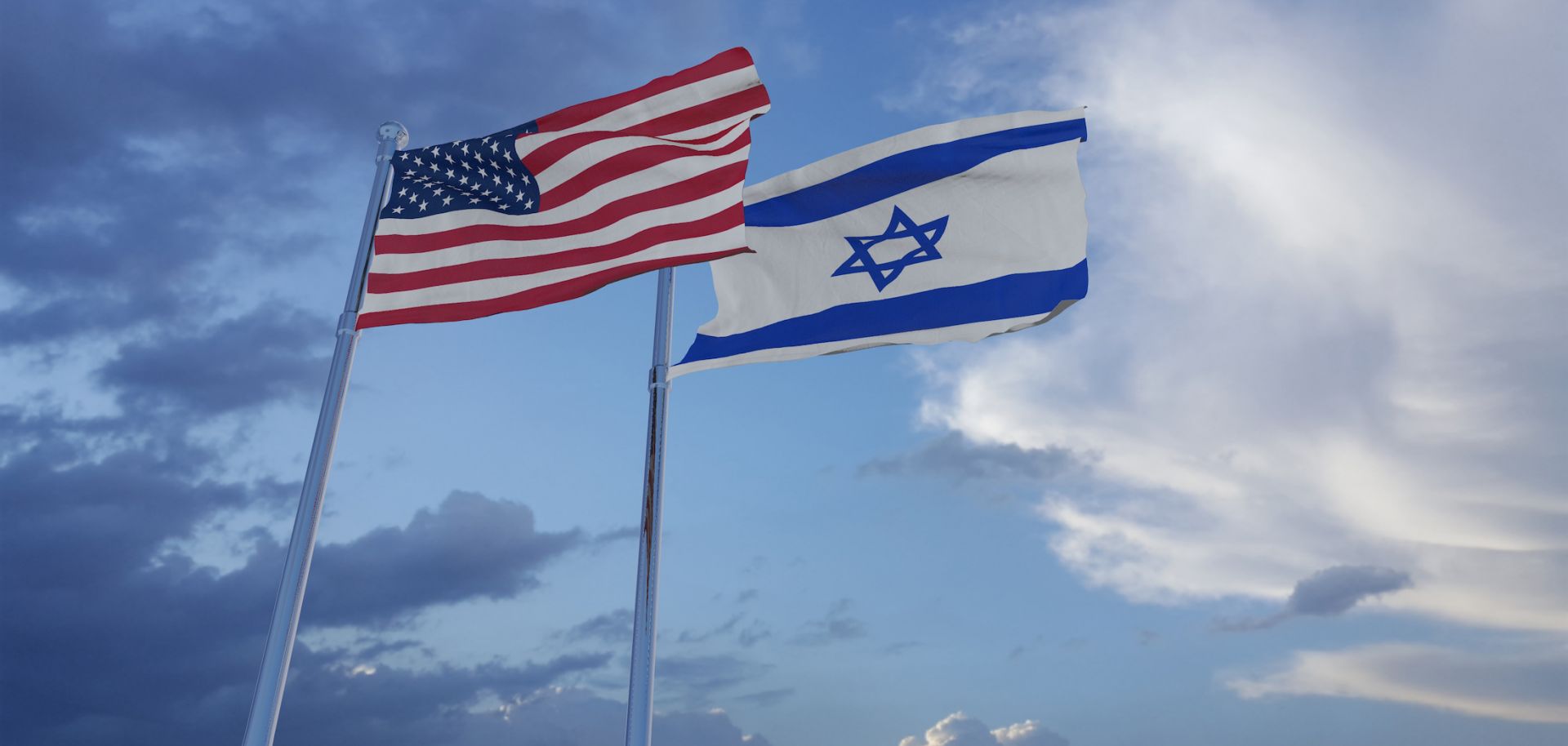 A photo illustration shows the U.S. and Israeli flags.