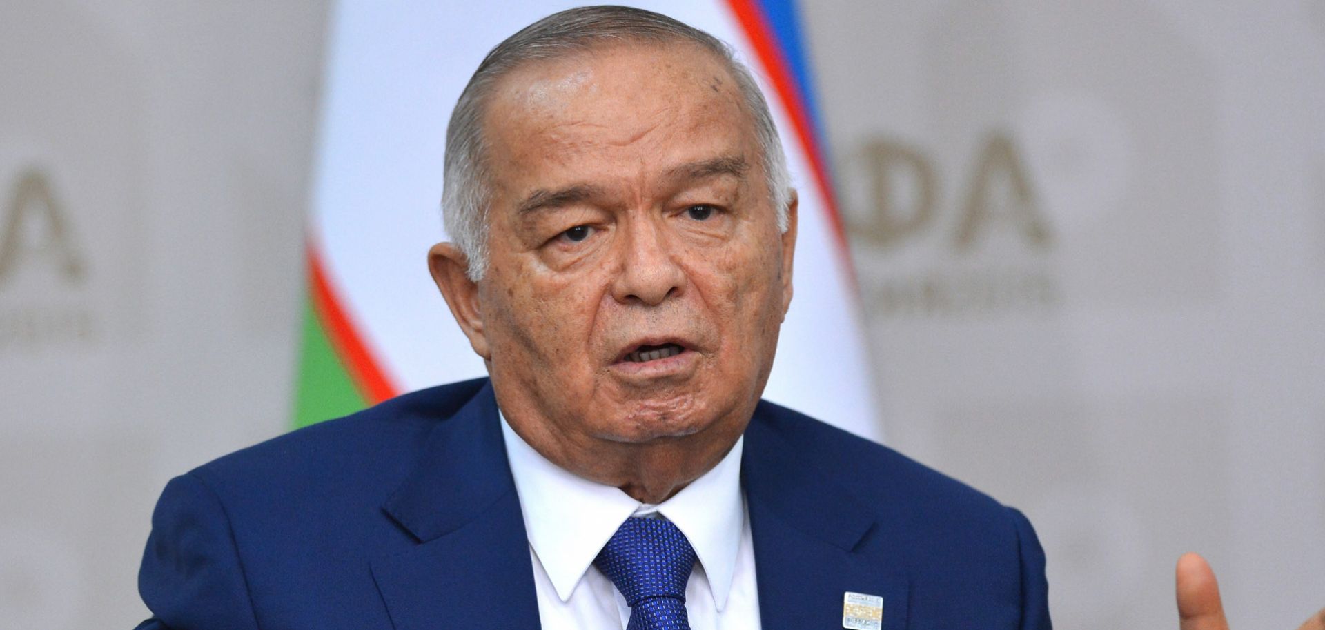 Uzbek President Islam Karimov is seen on July 10 in Russia at the BRICS/SCO summit.