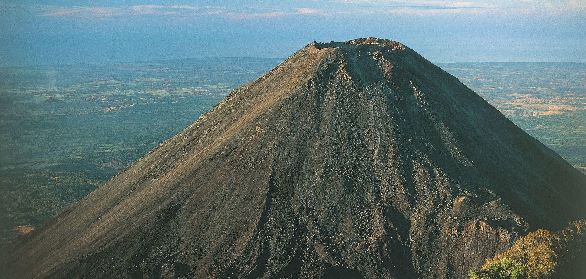 Volcano on a landscape.