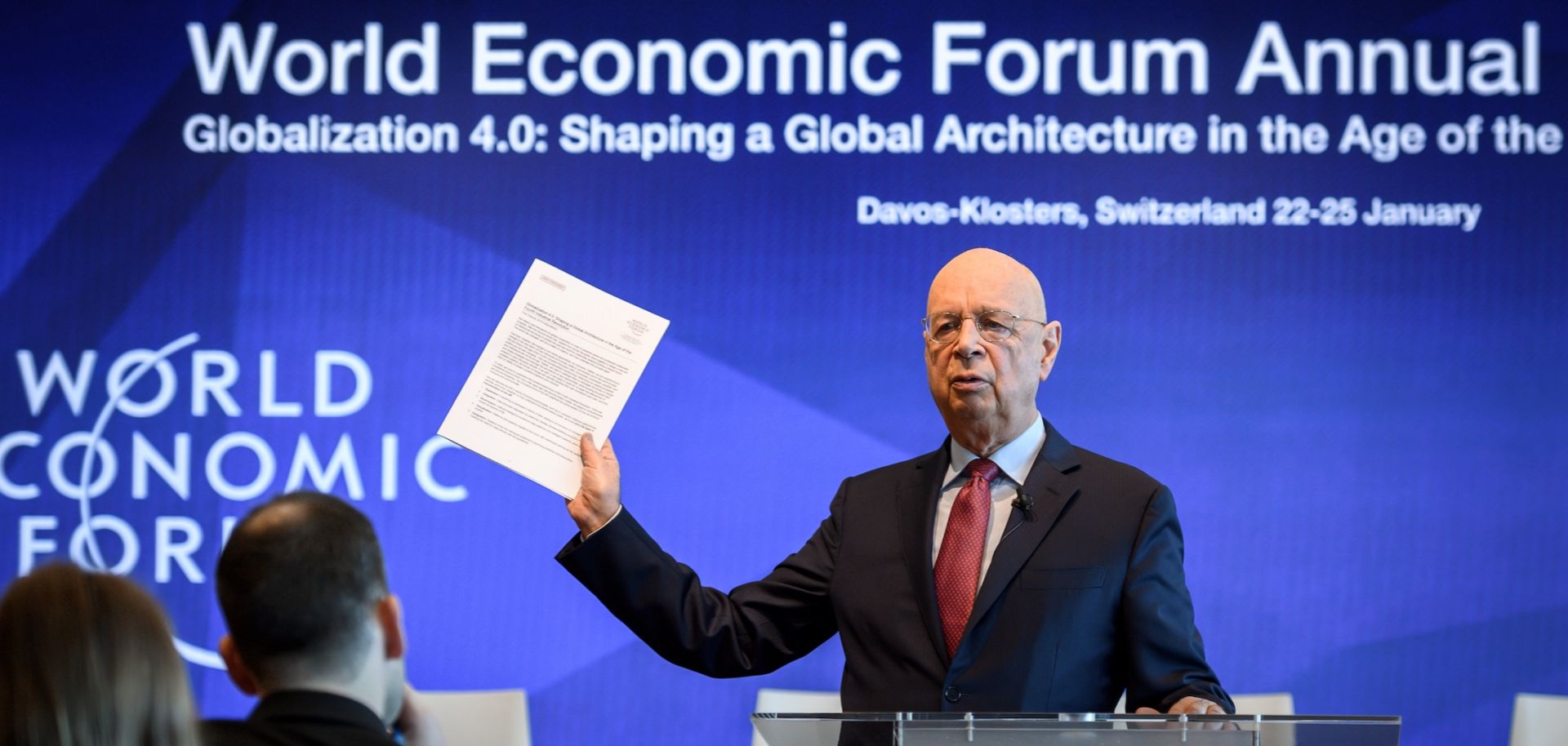 A press conference ahead of the 2019 World Economic Forum