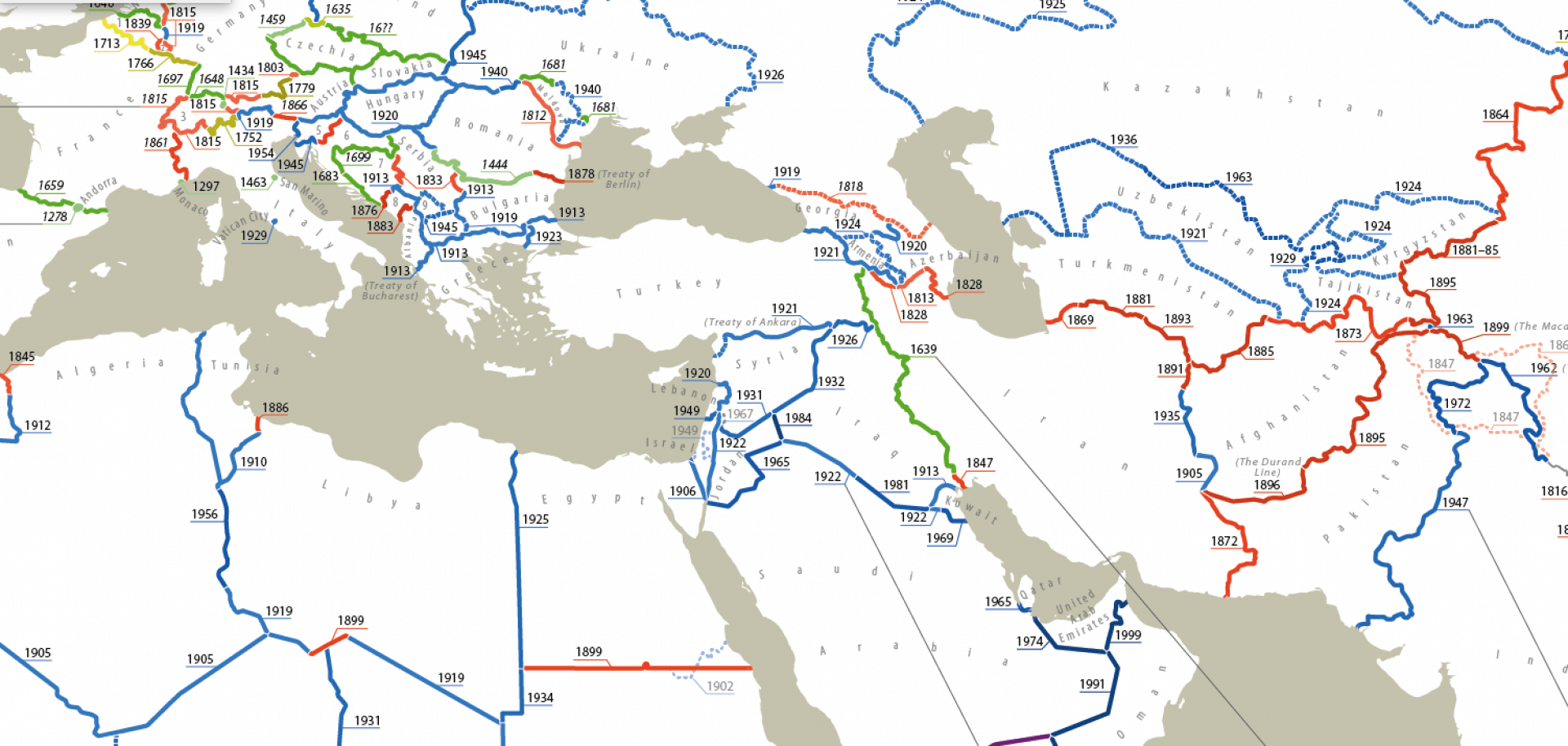 Map All Of The World S Borders By Age