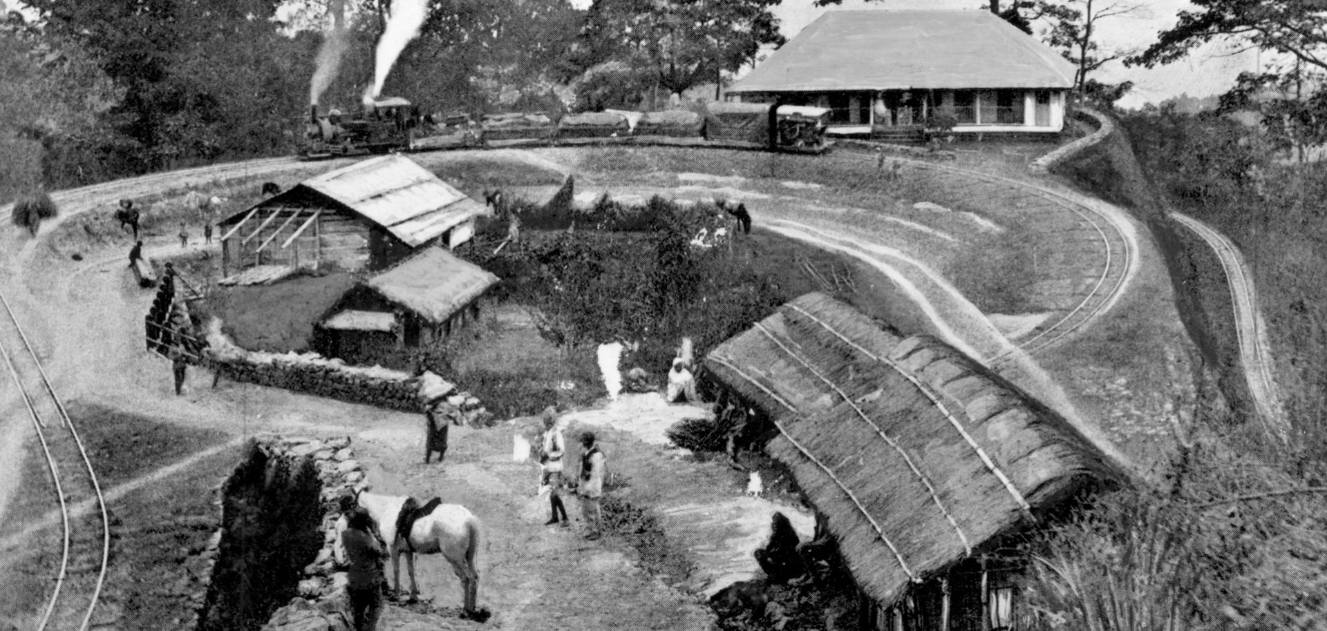 A goods train in India, circa 1914.