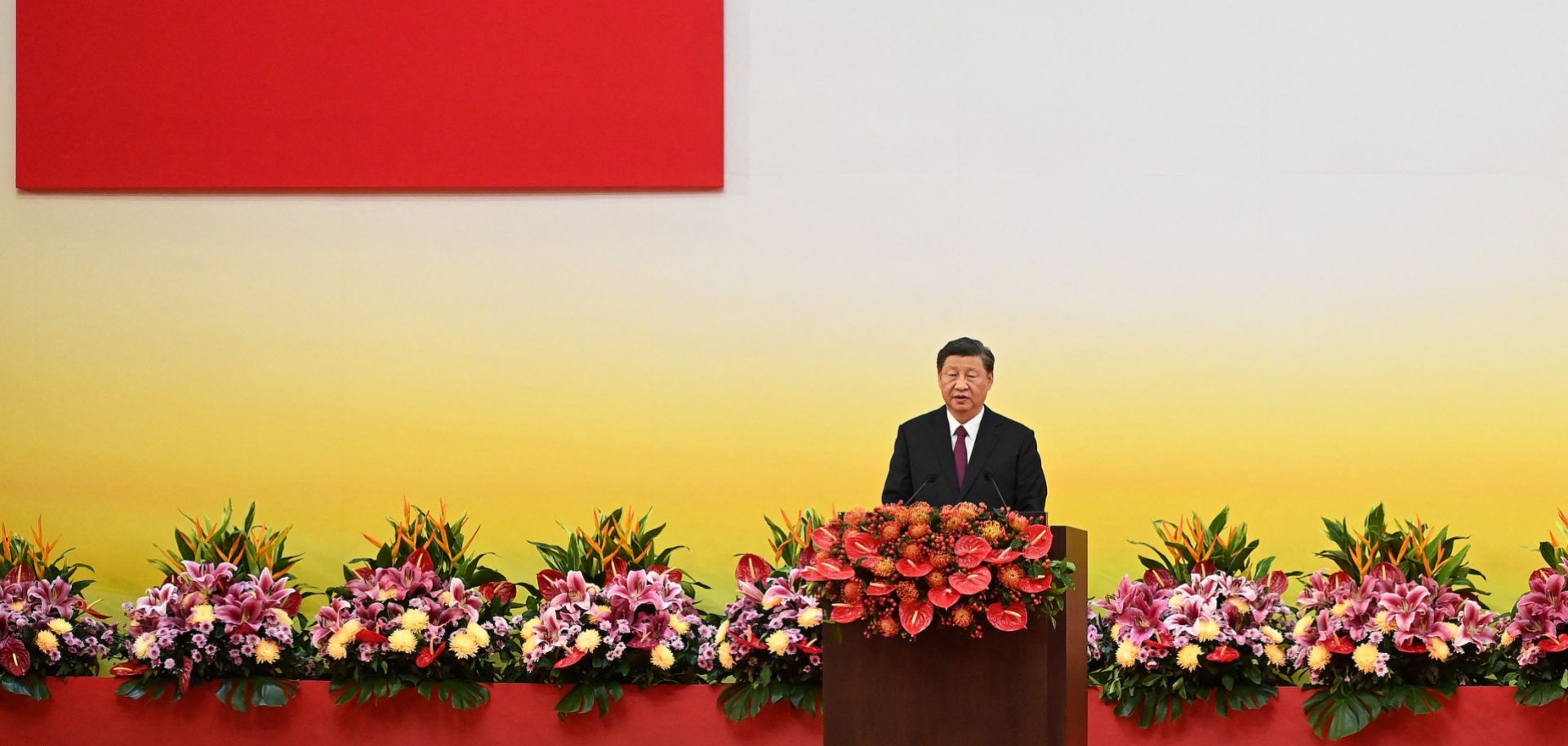 Chinese President Xi Jinping gives a speech in Hong Kong on July 1, 2022. 