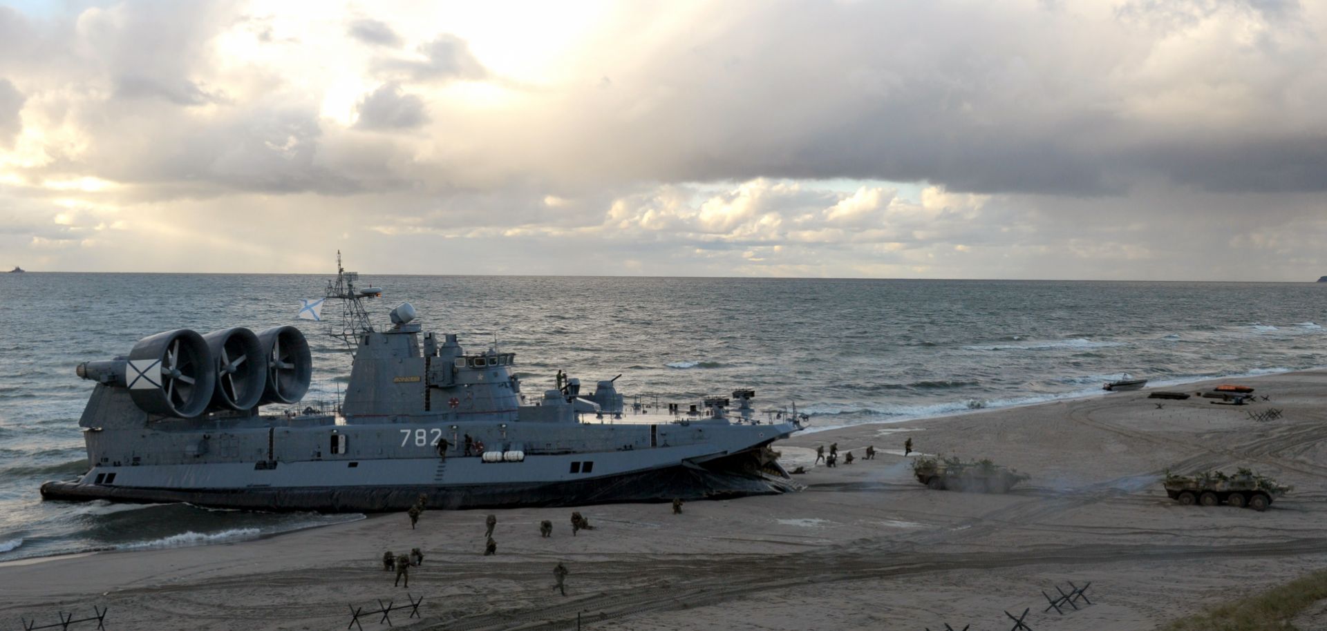 Russian and Belarusian troops conduct a joint drill in Kaliningrad during the 2013 Zapad military exercises.