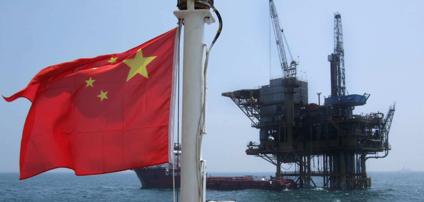 A Chinese vessel participates in oil exploration.