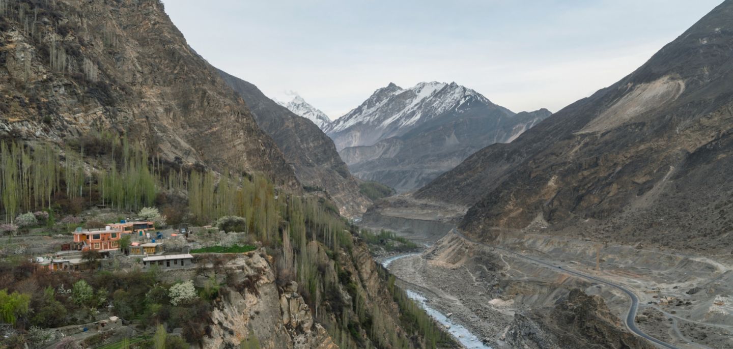 View of the river in the mountains of northern Pakistan. View of the river in the mountains of northern Pakistan.