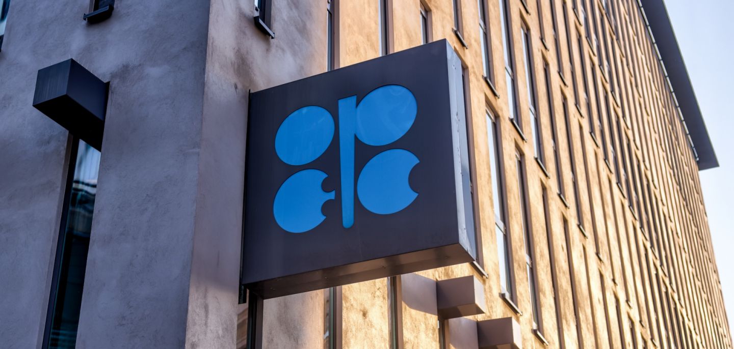 Entrance signage is seen at OPEC's headquarters in Vienna, Austria, on July 23, 2024. Entrance signage is seen at OPEC's headquarters in Vienna, Austria, on July 23, 2024.
