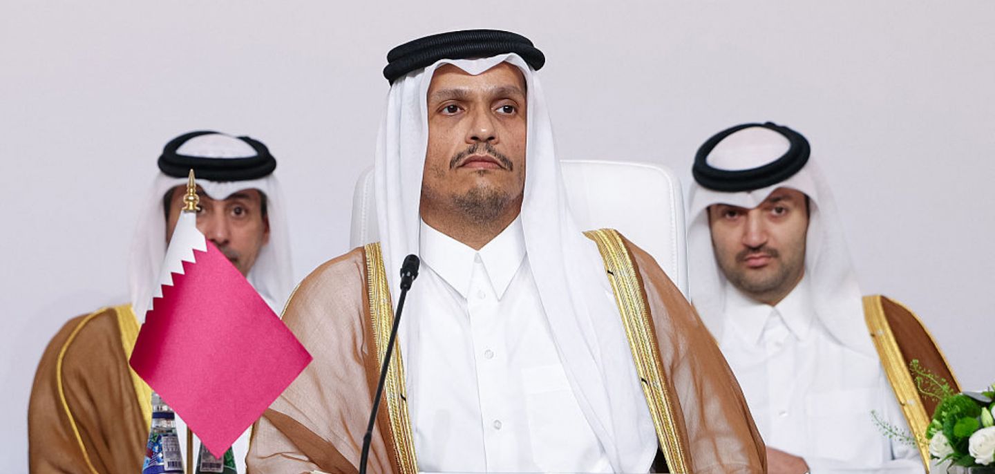 Qatar's Prime Minister and Foreign Minister Mohammed bin Abdulrahman al-Thani chairing a preparatory meeting in Doha on Sept. 14, 2025, ahead of an Arab Islamic summit.