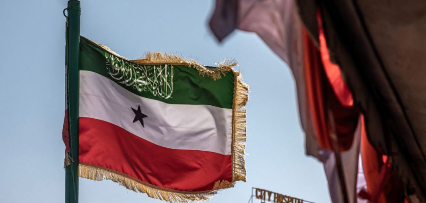 The flag of Somaliland is seen during a political rally in Hargeisa on Nov. 8, 2024.