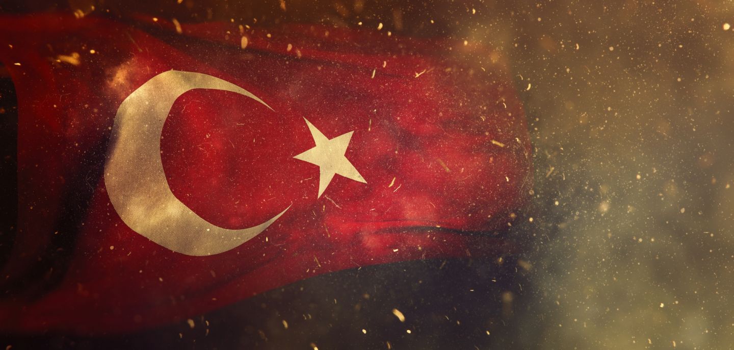 A digital illustration of the Turkish flag. A digital illustration of the Turkish flag.