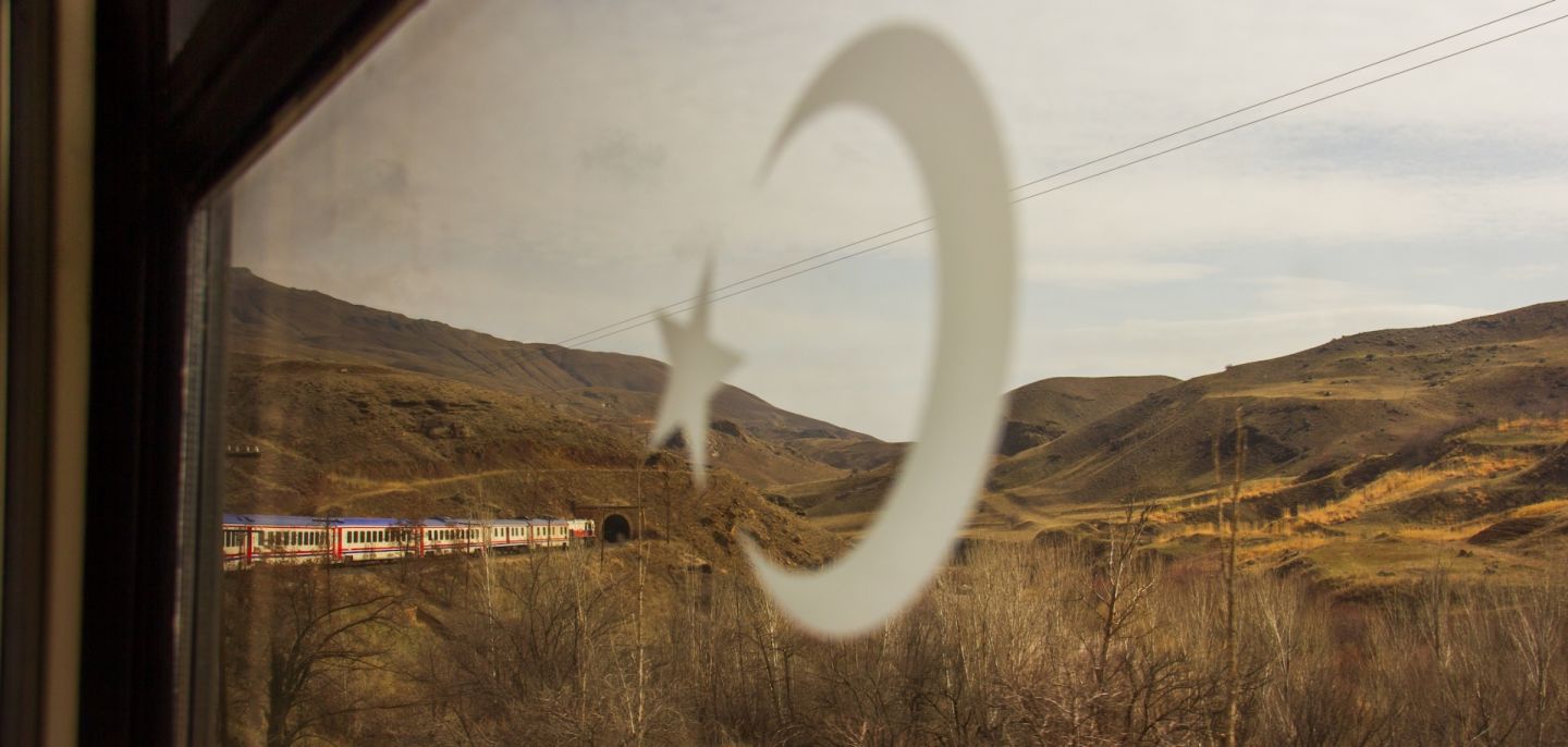 A window view from Turkey's Eastern Express train. A window view from Turkey's Eastern Express train.