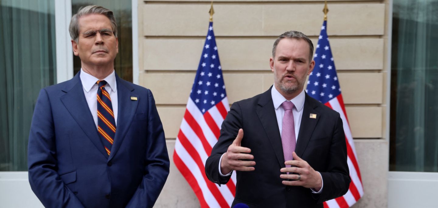 U.S. Trade Representative Jamieson Greer (right) addresses journalists next to U.S. Treasury Secretary Scott Bessent following a new round of trade discussions with Chinese officials at the OECD headquarters in Paris on March 16, 2026. U.S. Trade Representative Jamieson Greer (right) addresses journalists next to U.S. Treasury Secretary Scott Bessent following a new round of trade discussions with Chinese officials at the OECD headquarters in Paris on March 16, 2026.