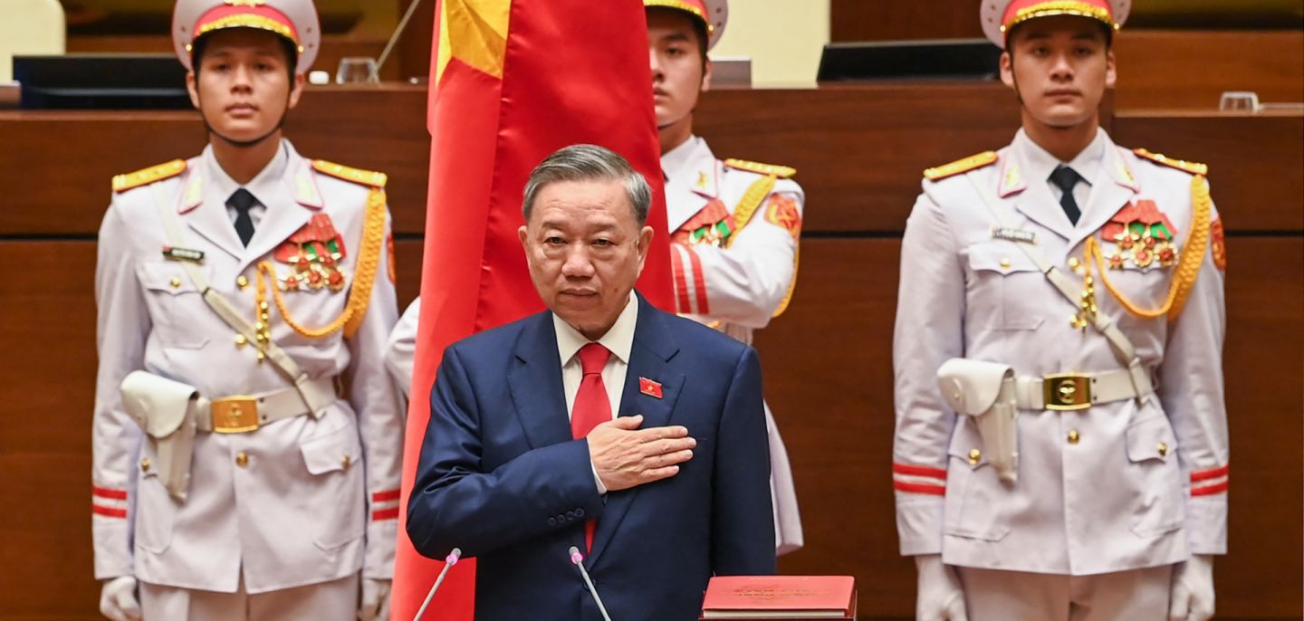 To Lam is sworn in as Vietnam's president during the National Assembly's summer session in Hanoi on May 22, 2024. 