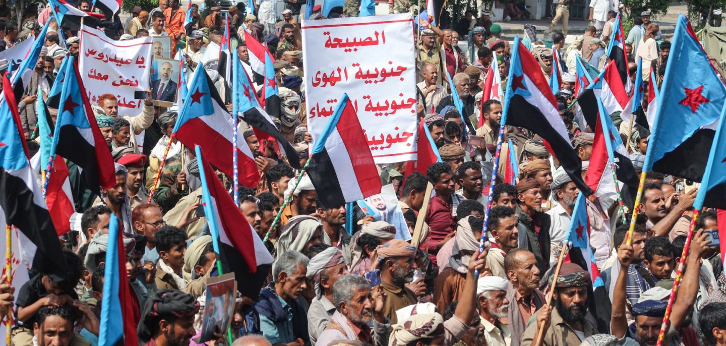 YemenYemenis rally to show their support for the UAE-backed Southern Transitional Council on Dec. 14, 2025.