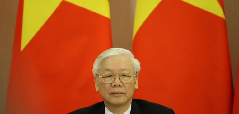 Nguyen Phu Trong, Vietnam’s president and chief of the ruling Communist Party, attends a meeting in Sochi, Russia, on Sept. 6, 2018. Nguyen Phu Trong, Vietnam’s president and chief of the ruling Communist Party, attends a meeting in Sochi, Russia, on Sept. 6, 2018.