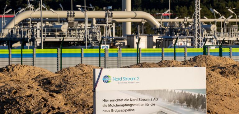The landfall facility for the Nord Stream 2 pipeline is seen in Lubmin, Germany, on Sept. 7, 2020. The landfall facility for the Nord Stream 2 pipeline is seen in Lubmin, Germany, on Sept. 7, 2020.