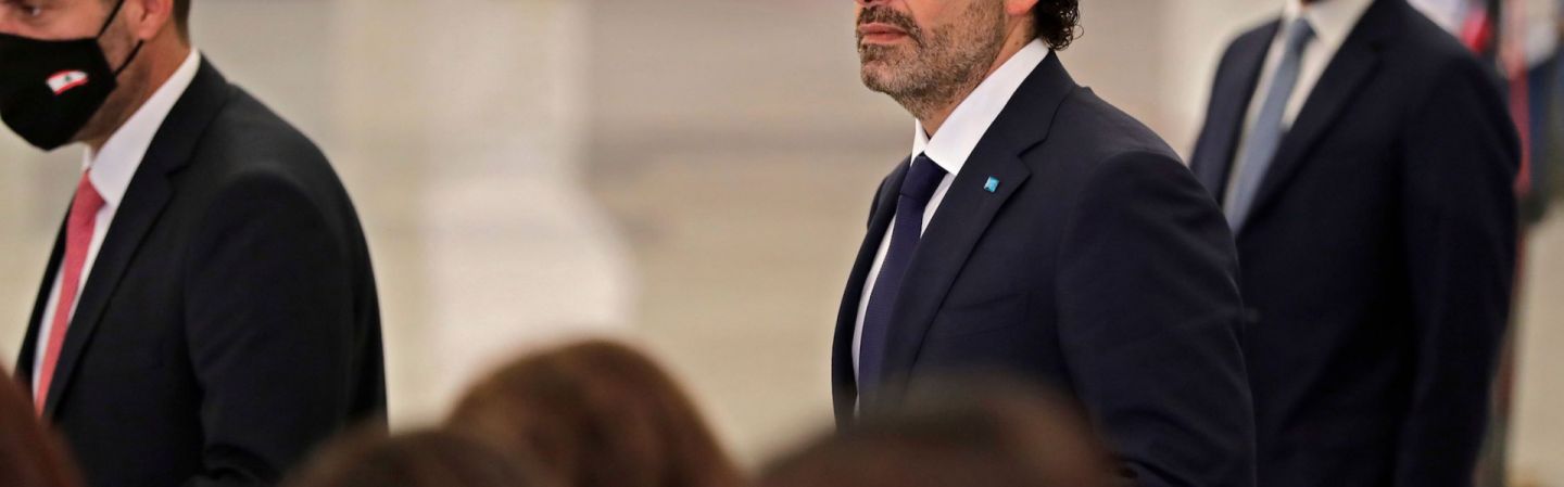 Former Lebanese Prime Minister Saad Hariri arrives at the office of President Michel Aoun, after the latter appointed him to form a government on Oct. 22, 2020, in Beirut, Lebanon. Former Lebanese Prime Minister Saad Hariri arrives at the office of President Michel Aoun, after the latter appointed him to form a government on Oct. 22, 2020, in Beirut, Lebanon.