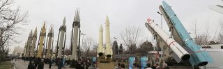 Iran holds its annual Dahe-ye Fajr celebrations in support of the 40th anniversary of the 1979 Islamic Revolution. The 10-day event is a patriotic spectacle that often includes military parades, new missile unveilings and launch tests. 