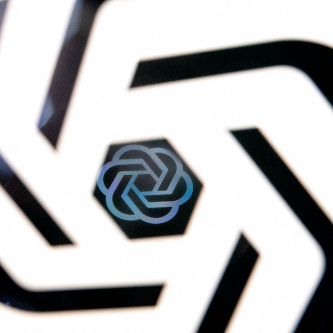 This photo illustration shows the ChatGPT logo at an office in Washington, D.C., on March 15, 2023.