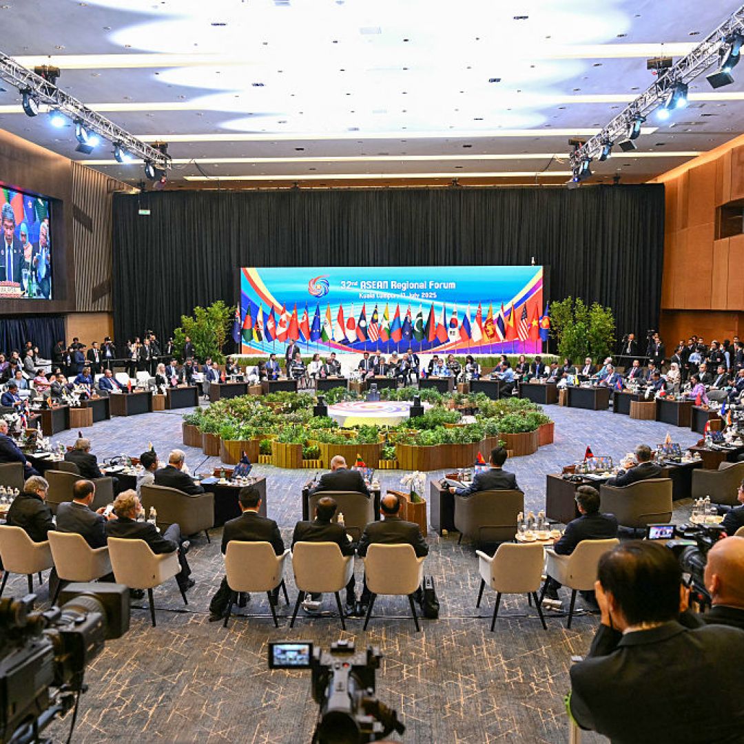 Diplomats attend the 32nd Association of Southeast Asian Nations (ASEAN) Regional Forum during the 58th ASEAN Foreign Ministers' Meeting in Kuala Lumpur on July 11, 2025. Diplomats attend the 32nd Association of Southeast Asian Nations (ASEAN) Regional Forum during the 58th ASEAN Foreign Ministers' Meeting in Kuala Lumpur on July 11, 2025.