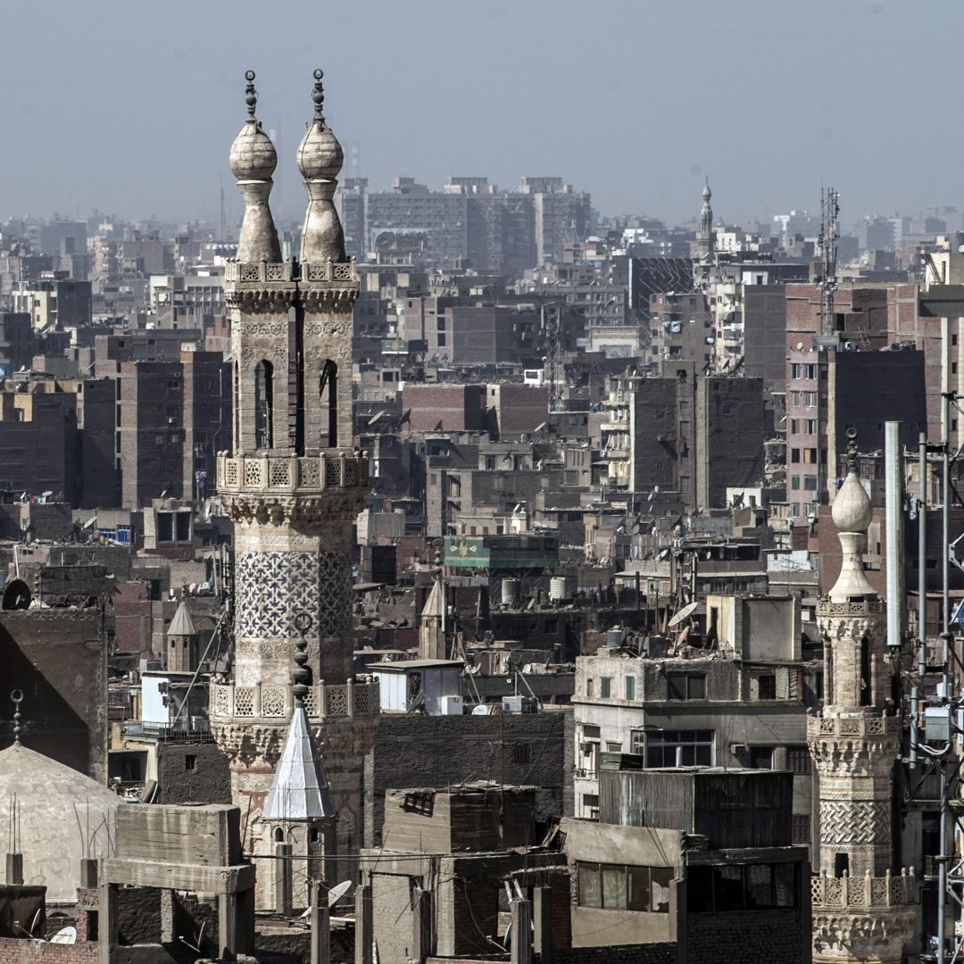 The minaret of al-Azhar Mosque in October 2018 in Cairo.