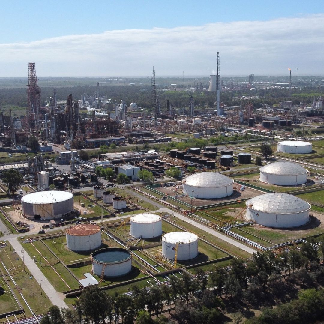 The Argentine state-owned oil and gas company YPF’s refinery in Berisso, Buenos Aires, is seen on Oct. 18, 2022.