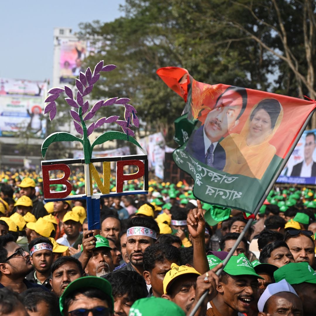 Bangladesh Nationalist Party (BNP) supporters gather for a rally in Sylhet, Bangladesh, ahead of the upcoming national election on Jan. 22, 2026. 