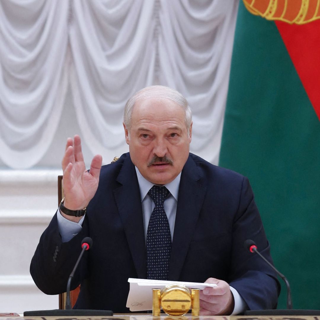 Belarusian President Aleksandr Lukashenko on May 28, 2021, in Minsk, Belarus.