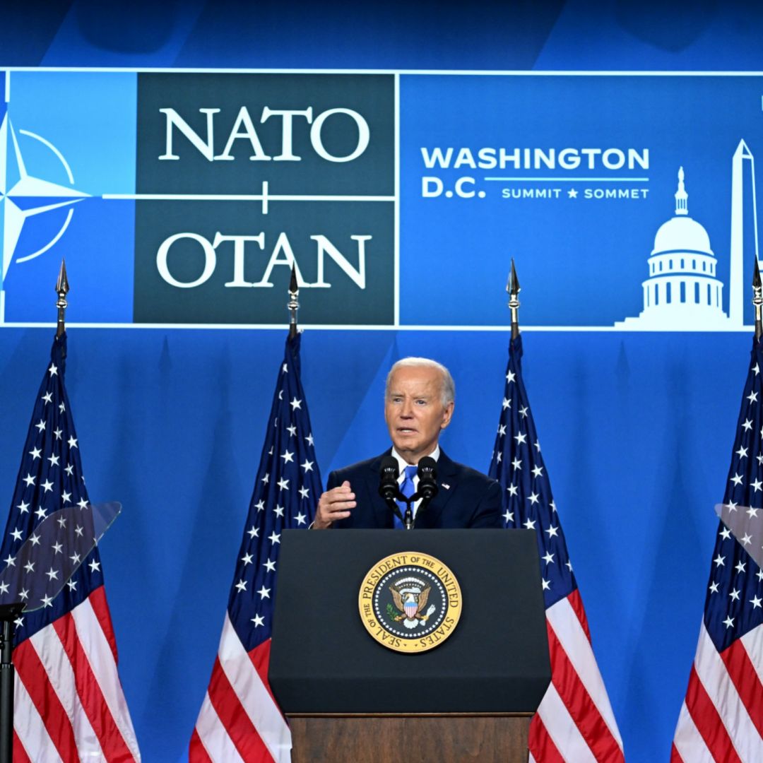 U.S. President Joe Biden speaks during a press conference at the 75th NATO Summit in Washington, D.C., on July 11, 2024. 
