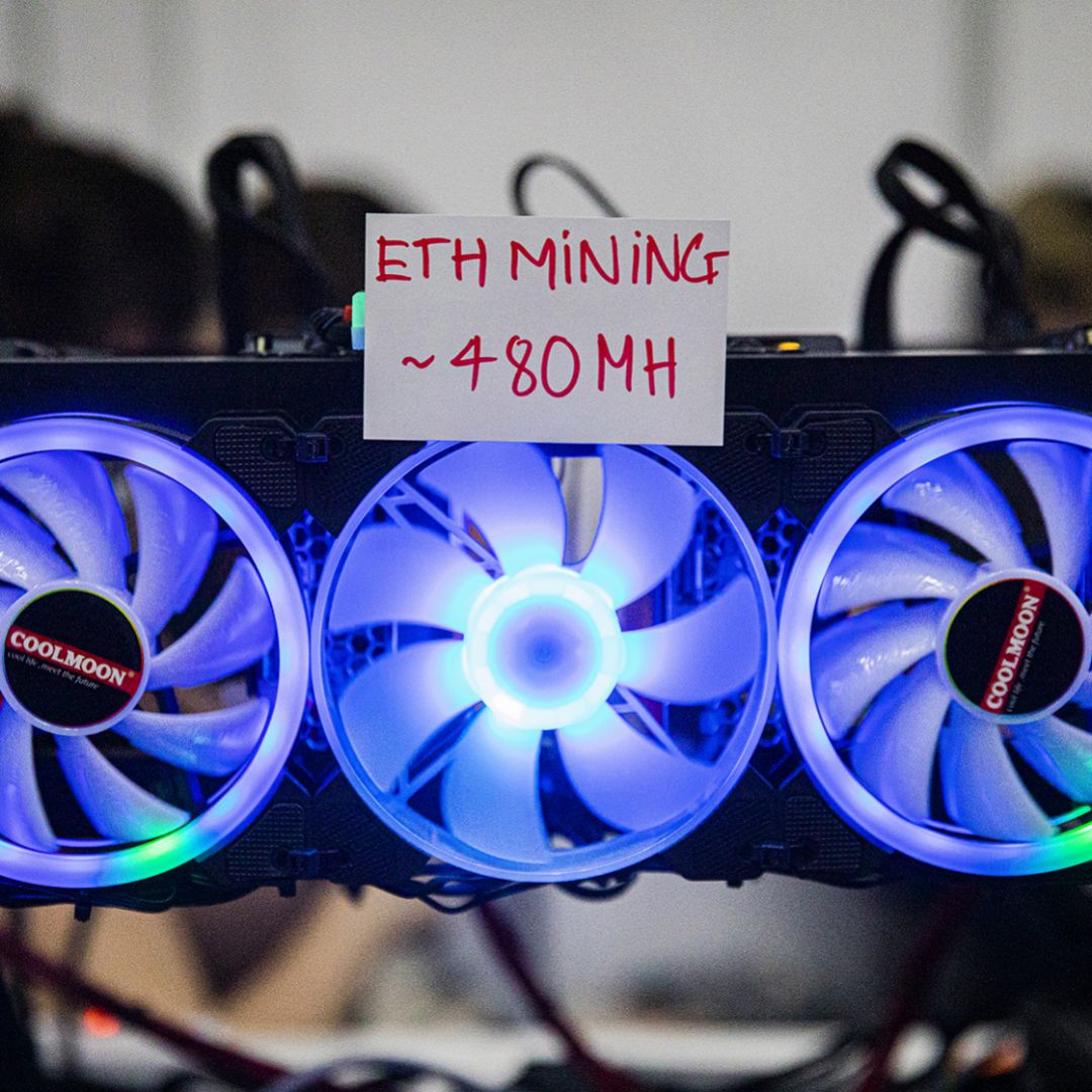 An ethereum mining rig is on display at the Thailand Crypto Expo 2022 on May 14, 2022, in Bangkok, Thailand. An ethereum mining rig is on display at the Thailand Crypto Expo 2022 on May 14, 2022, in Bangkok, Thailand.