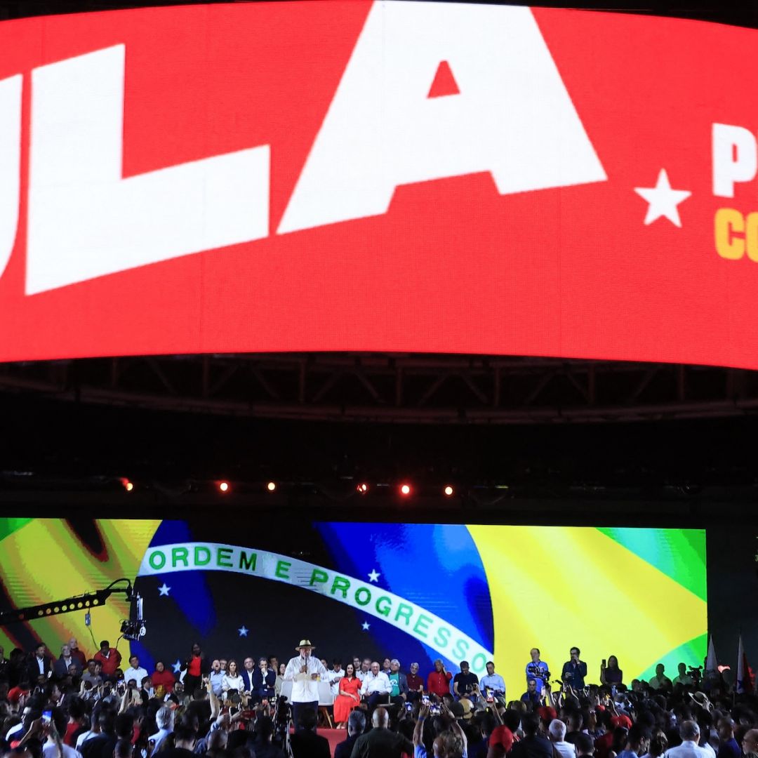 Brazilian President Luiz Inacio Lula da Silva speaks during the Workers' Party national convention in Sao Paulo, Brazil, on Aug. 2, 2026.