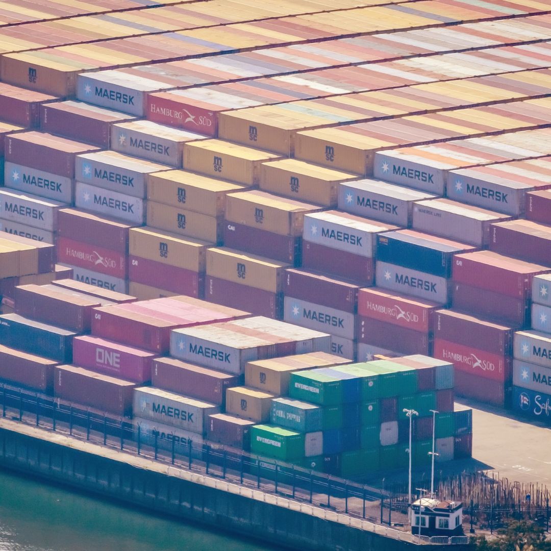 Stacked shipping containers are seen at Yantian Port in Shenzhen, China, on Dec. 1, 2024. 