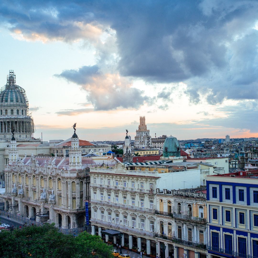 A general view of El Capitolio and the Havana skyline on December 16, 2014, in Havana, Cuba.