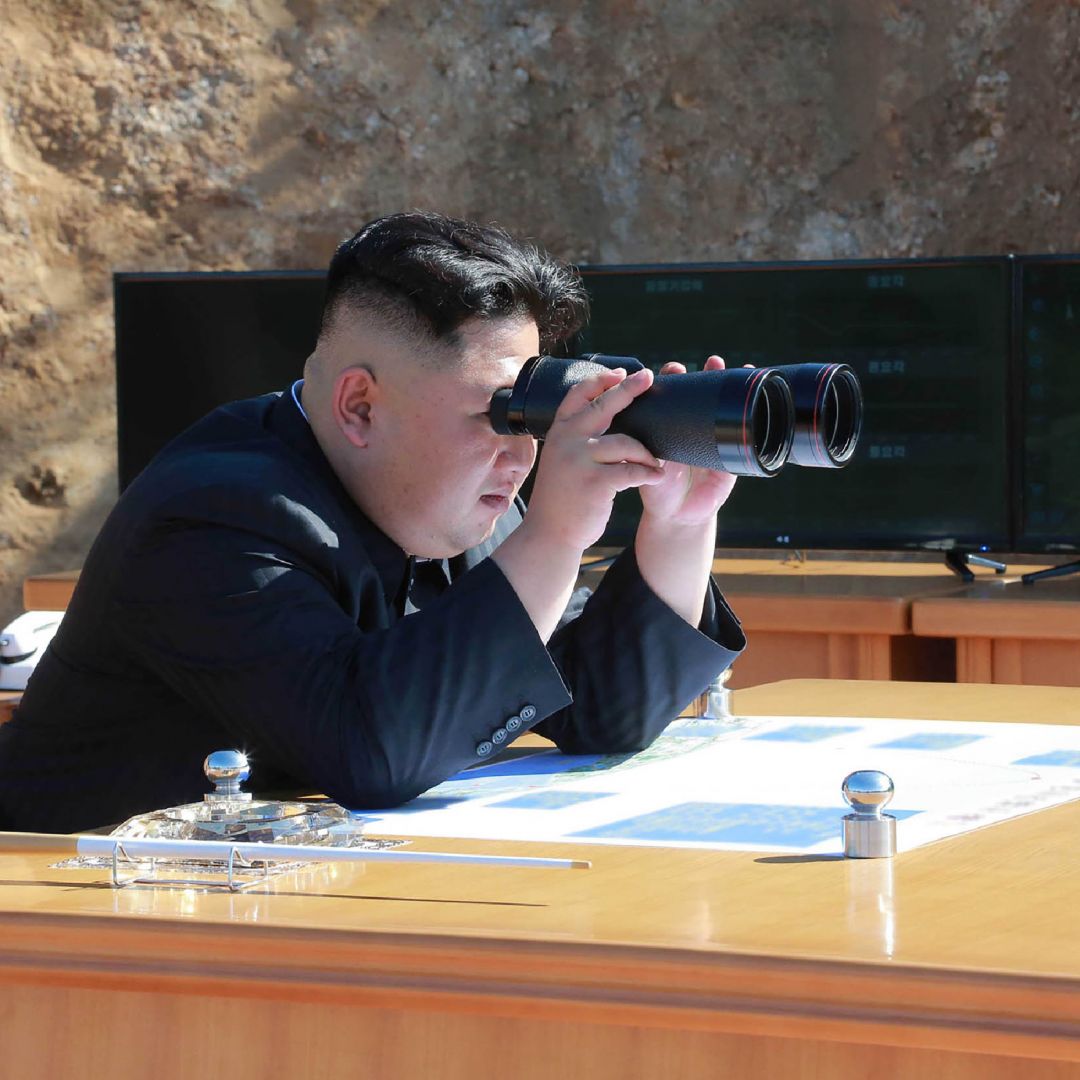 A photo released by North Korean media shows leader Kim Jong Un watching a missile test in July 2017. A photo released by North Korean media shows leader Kim Jong Un watching a missile test in July 2017.