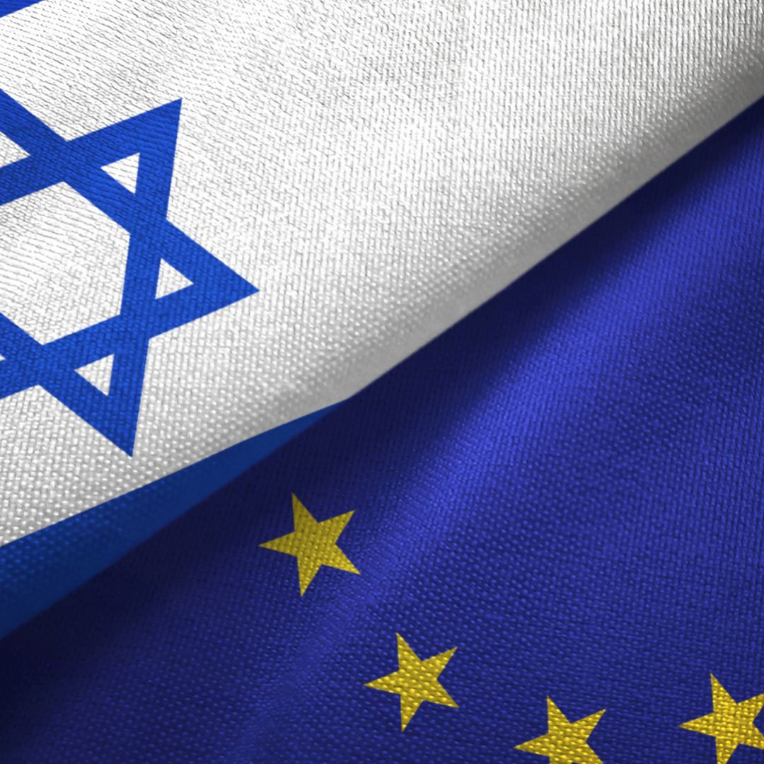 Israeli and EU Flags