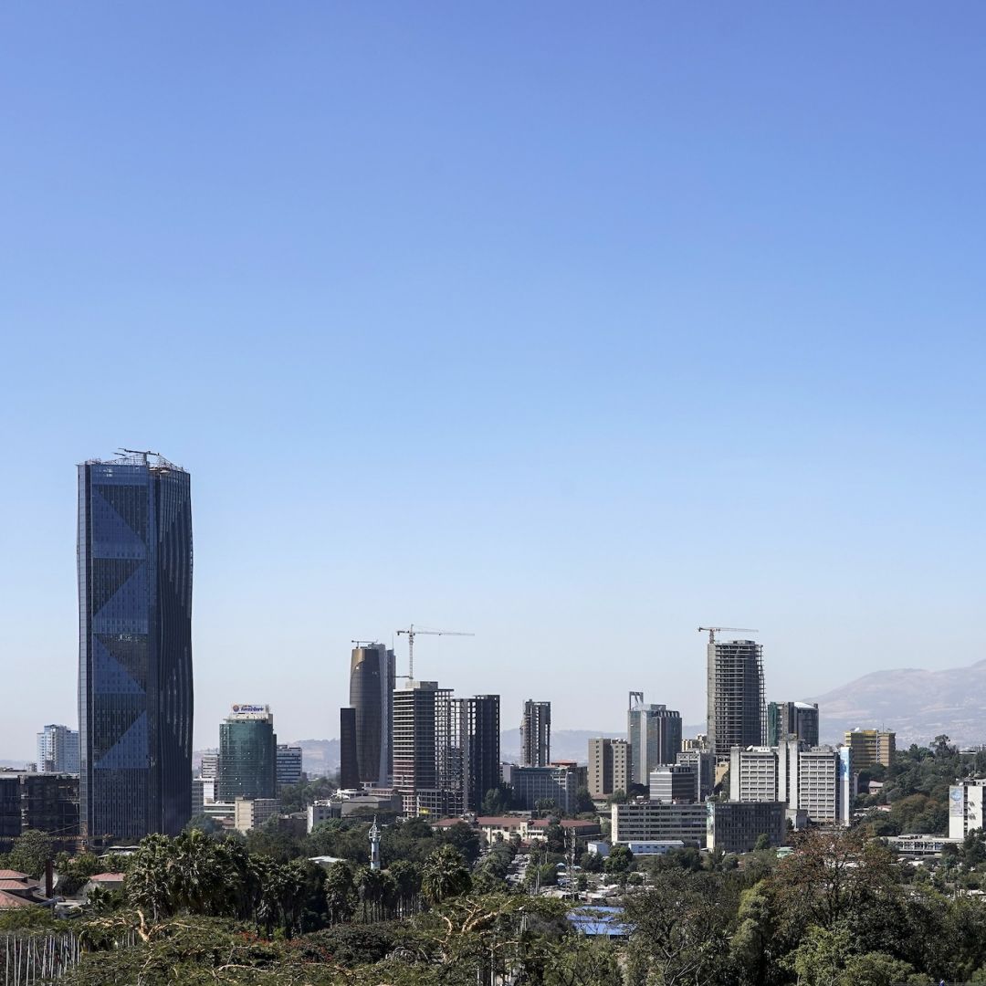 The skyline of the western section of Addis Ababa, Ethiopia, is seen on Dec. 28, 2020. 