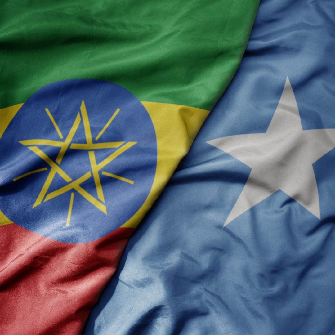 An illustration of the Ethiopian and Somali flags.