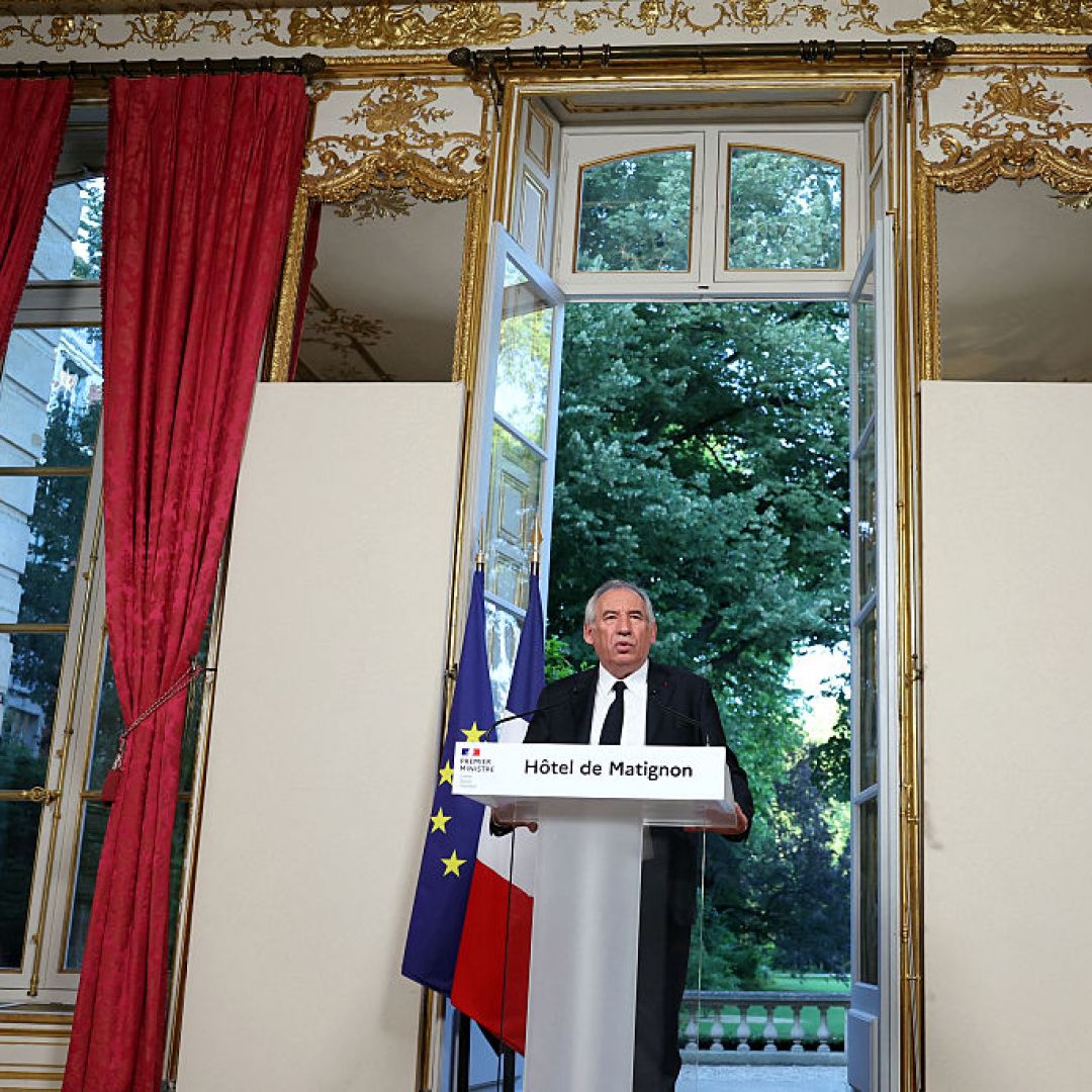 French Prime Minister Francois Bayrou speaks during a press conference at a hotel in Paris on June 24, 2025. French Prime Minister Francois Bayrou speaks during a press conference at a hotel in Paris on June 24, 2025.