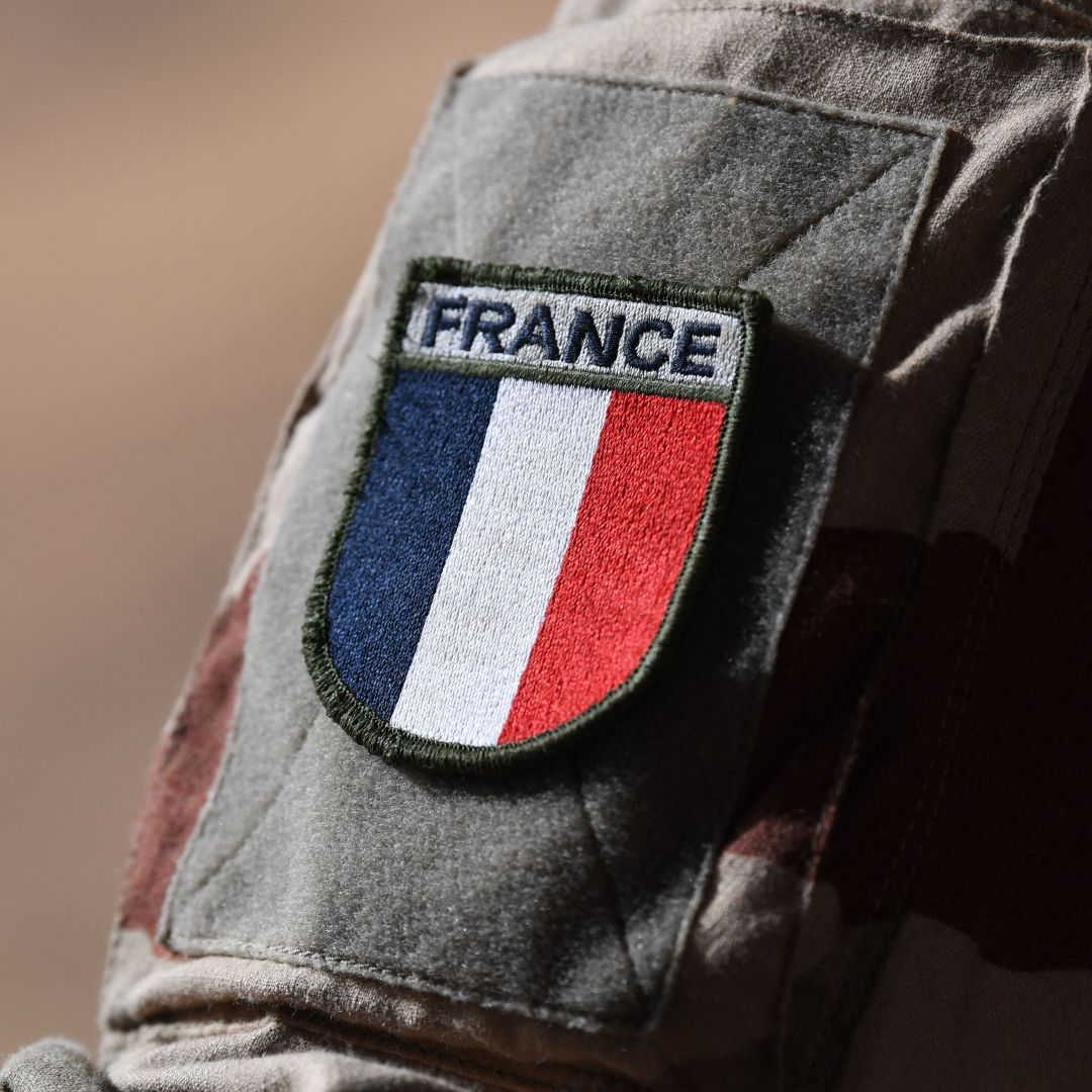 A general view of a military crest of the French army in Niamey, Niger, on July 15, 2022.