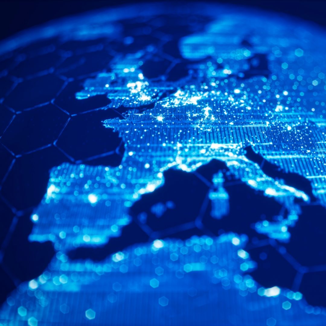 A digital illustration of Europe. A digital illustration of Europe.