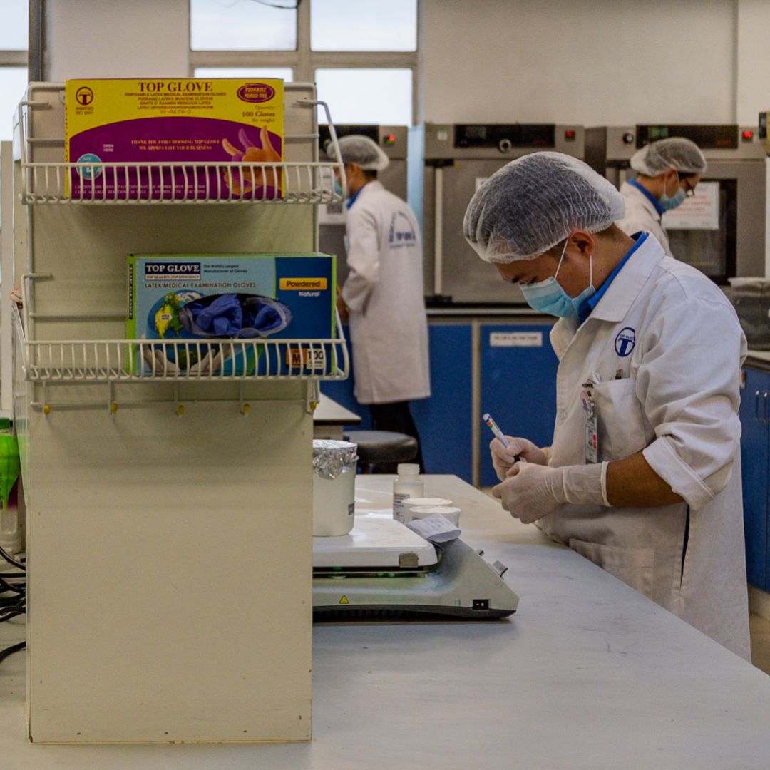 Staff conduct research for Top Glove, one of the world's largest rubber glove manufacturers, in a factory located near Kuala Lumpur, Malaysia, on Aug. 26, 2020. Staff conduct research for Top Glove, one of the world's largest rubber glove manufacturers, in a factory located near Kuala Lumpur, Malaysia, on Aug. 26, 2020.