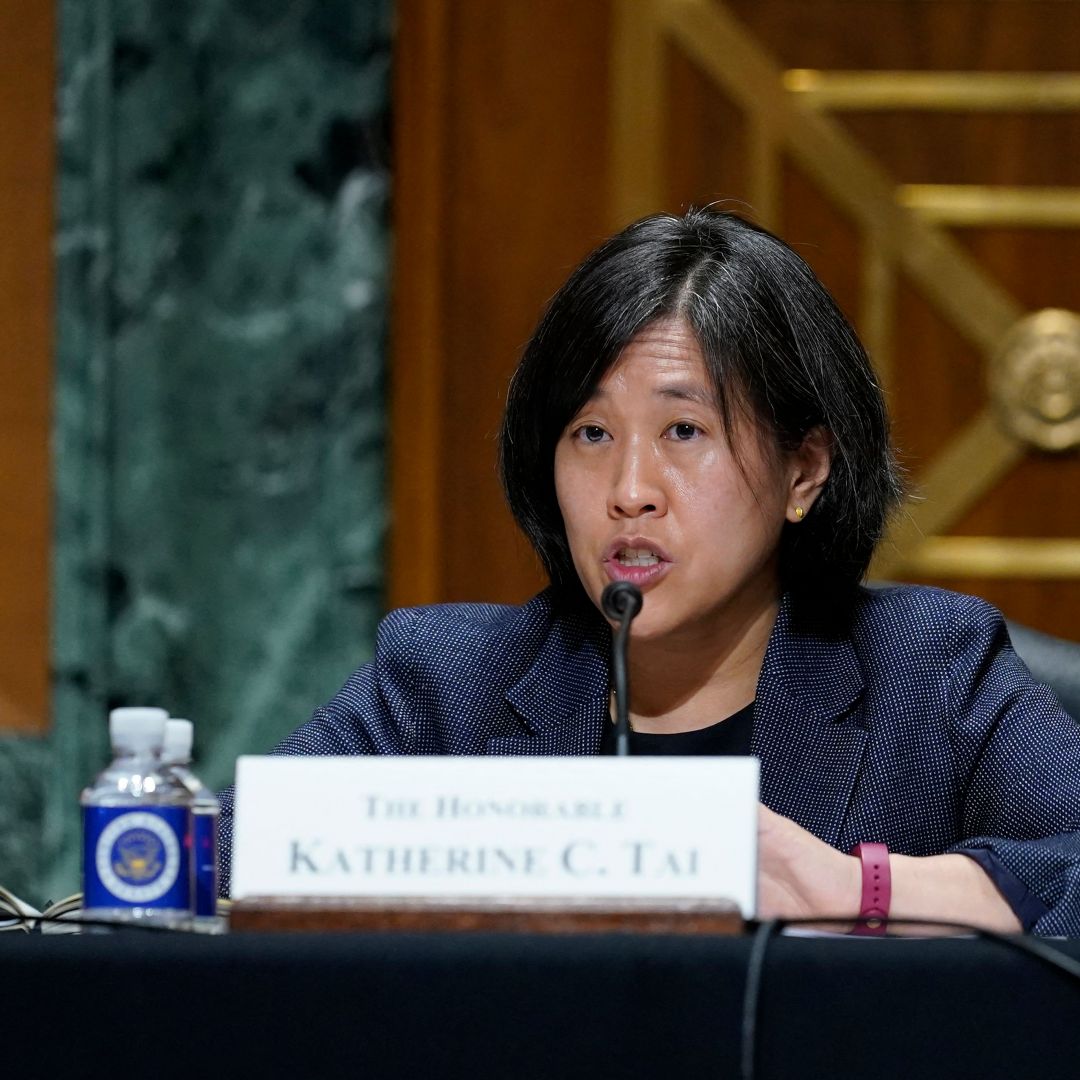 U.S. Trade Representative Katherine Tai fields questions about the White House’s trade policy agenda from members of the Senate Finance Committee on May 12, 2021. U.S. Trade Representative Katherine Tai fields questions about the White House’s trade policy agenda from members of the Senate Finance Committee on May 12, 2021.