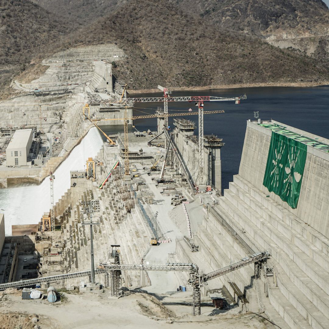 A general view shows the Grand Ethiopian Renaissance Dam (GERD) in Guba, Ethiopia, on Feb. 19, 2022. A general view shows the Grand Ethiopian Renaissance Dam (GERD) in Guba, Ethiopia, on Feb. 19, 2022.
