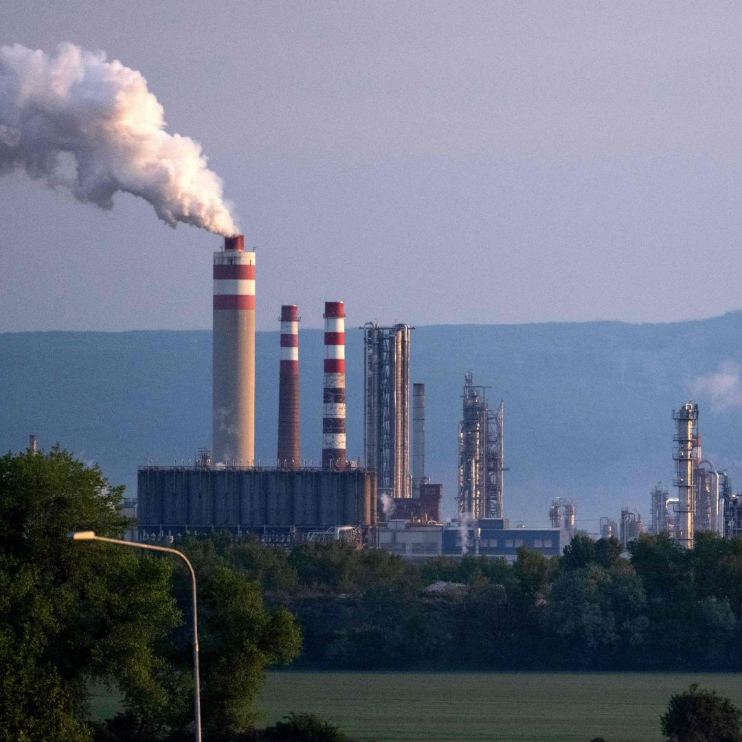 A photo taken on May 3, 2022, shows Slovakia's largest mineral oil refinery Slovnaft, which receives most of its crude supplies from Russia via the Soviet-era Druzhba pipeline.