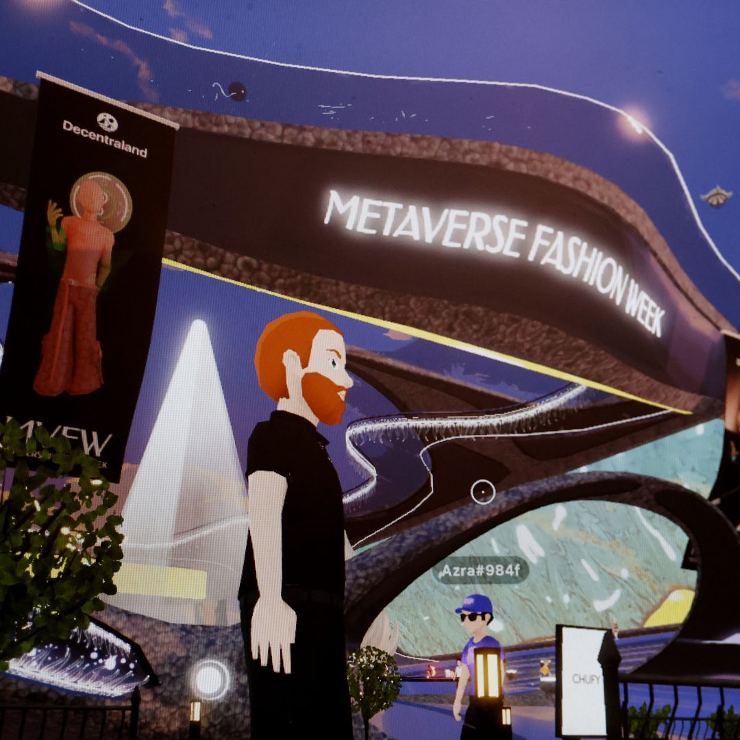 An image taken on March 25, 2022, shows the Metaverse Fashion Week hosted by the virtual world Decentraland. 