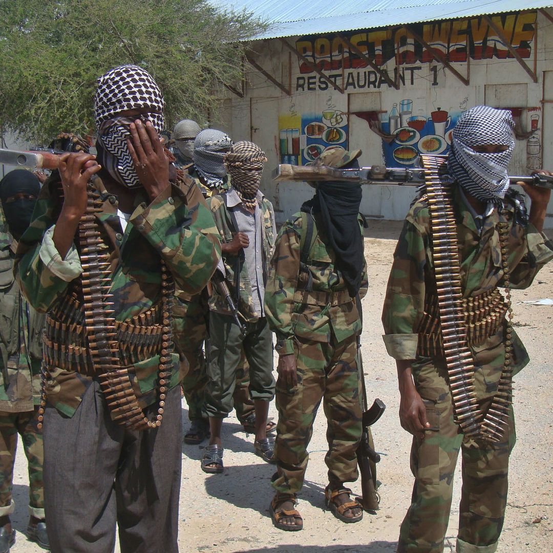 Al Qaeda-linked al Shabaab recruits walk down a street in the Somalian capital of Mogadishu following their graduation in March 2012. 